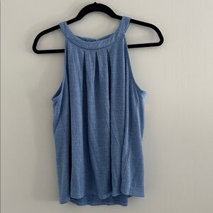 Cable & Gauge Light Blue Textured Sleeveless Top Medium